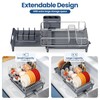 NTD Expandable Dish Drying Rack for Kitchen Counter, 16.7"-26.8", Gray