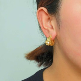 Chunky Gold Earrings for Women Gold Hoop Earrings Thick Teardrop Earrings Gold Statement Earrings Geometric Jewelry Gifts for Girls