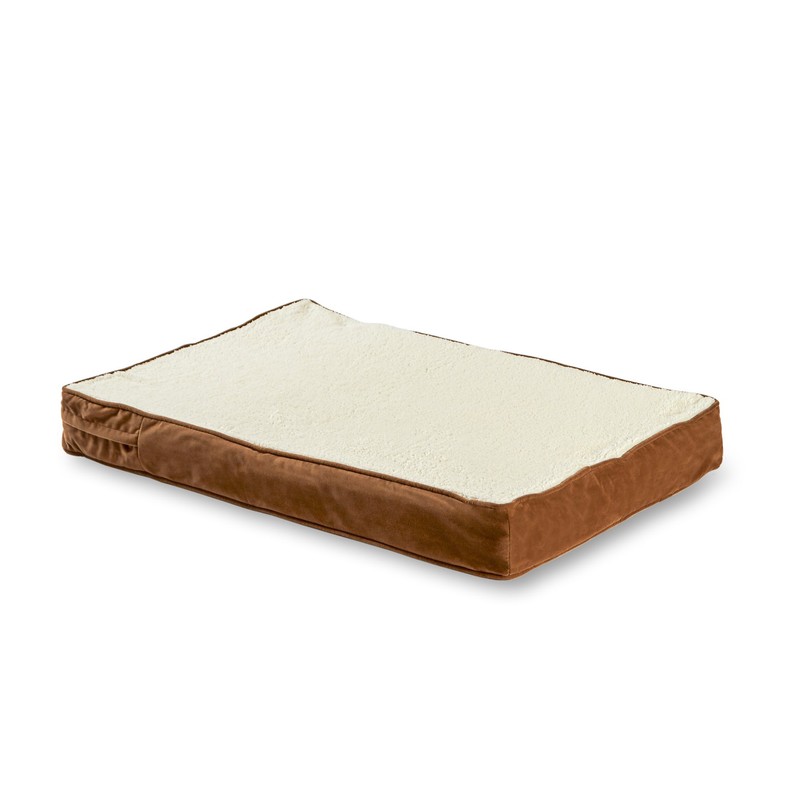 Happy Hounds Bella Orthopedic Rectangle Cat Bed, Latte