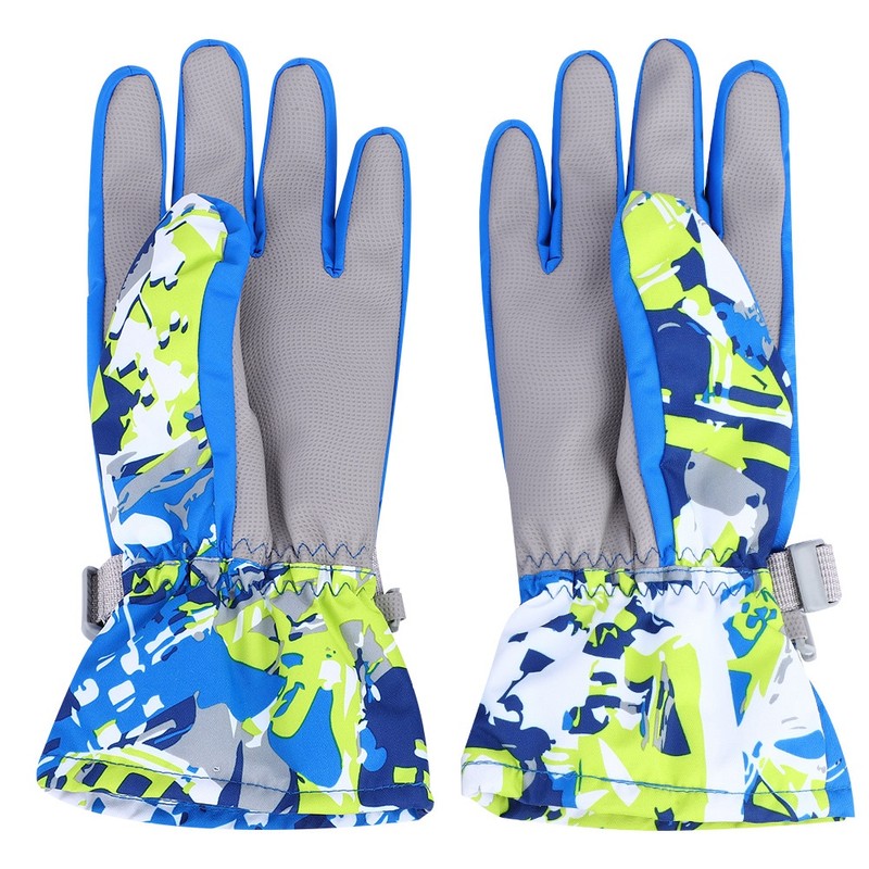 Winter Outdoor Ski Waterproof Wind Ventilation Thickened Warm Gloves(Blue XL)