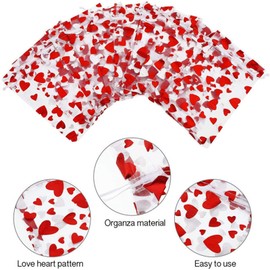 Dolkoic 50Pcs Valentine Love Candy Gift Bags Heart Wedding Gift Jewelry Packaging Pouch Drawstring Bags for Valentine's Day Wedding Festival Party Supply
