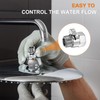 sourcing map Brass Chrome Shower Head Shut Off Valve, G1/2"