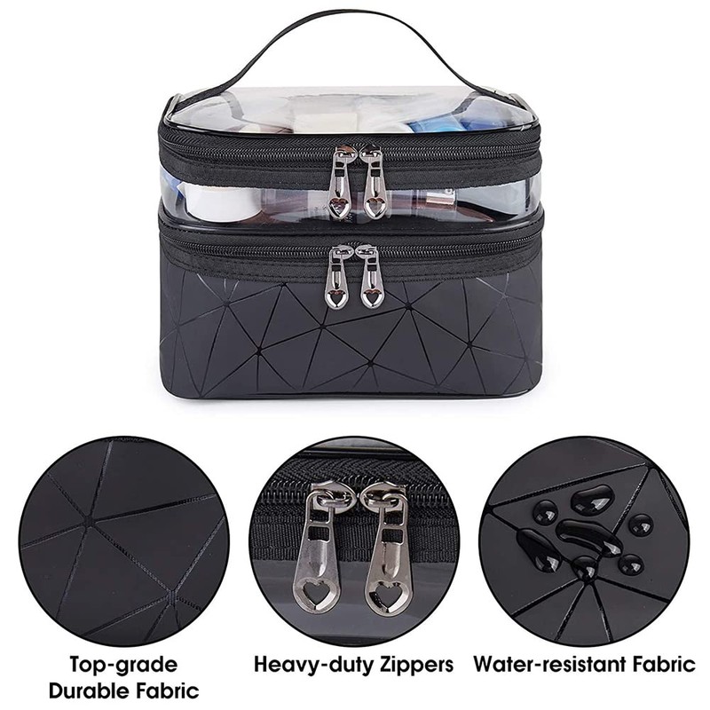 Makeup Bags Double Layer Travel Cosmetic Cases Make up Organizer