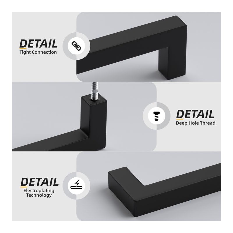 goldenwarm 10 Pack 5 Inch Black Cabinet Handles Kitchen -
