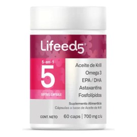 Suplemento Aceite De Krill Omega 3 Lifeed5 60 Cápsulas Sabor Sin sabor                                                                                