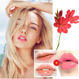 Paquete De 2 Labiales De Gelatina Crystal Flower, Que Cambian De Color De Forma Mágica, Brillo Labial Con Ph Transparente Que Cambia De Color Con La Temperatura, Bálsamo Labial, Labial