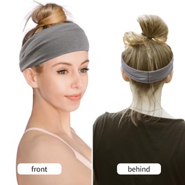 HFZRZFH Women’s Non-Slip Sweat-Wicking Sports Headbands Set - 6 Pcs for Workout, Yoga, Running, Everyday Wear - Black(2), White(2), Grey(2)