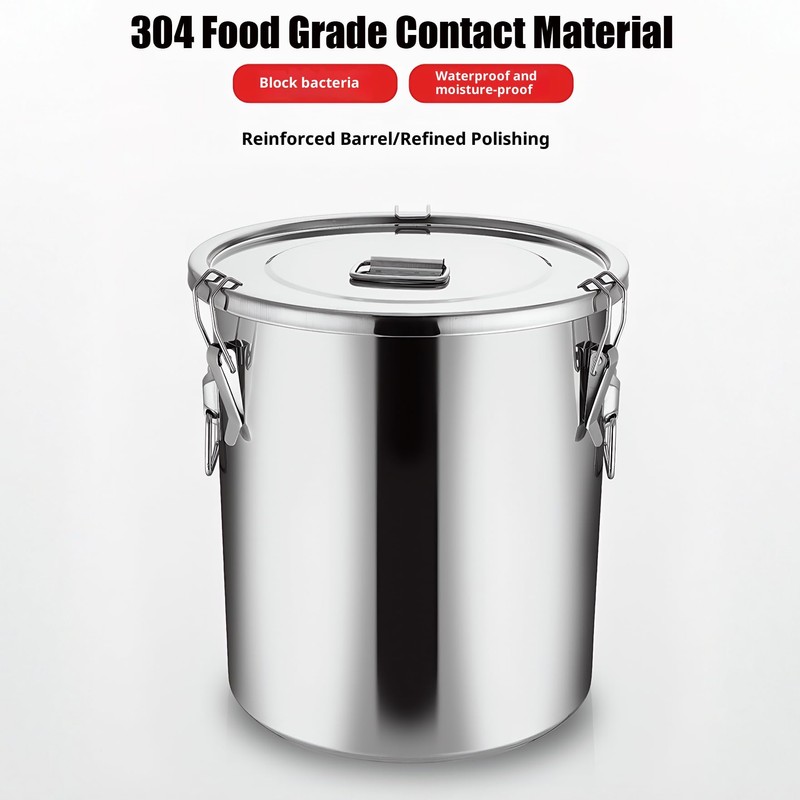 QaalSXytor 【Upgraded 304 Stainless Steel】 12L/3.2Gal Airtight Canister for Kitchen