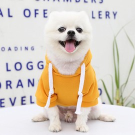 Dog Hoodie for Small Medium Large Dogs,Fleece Hoodie for Dogs with Zipper Pocket,Fall Winter Warm Cat Puppy Sweatshirts(Yellow,XS)