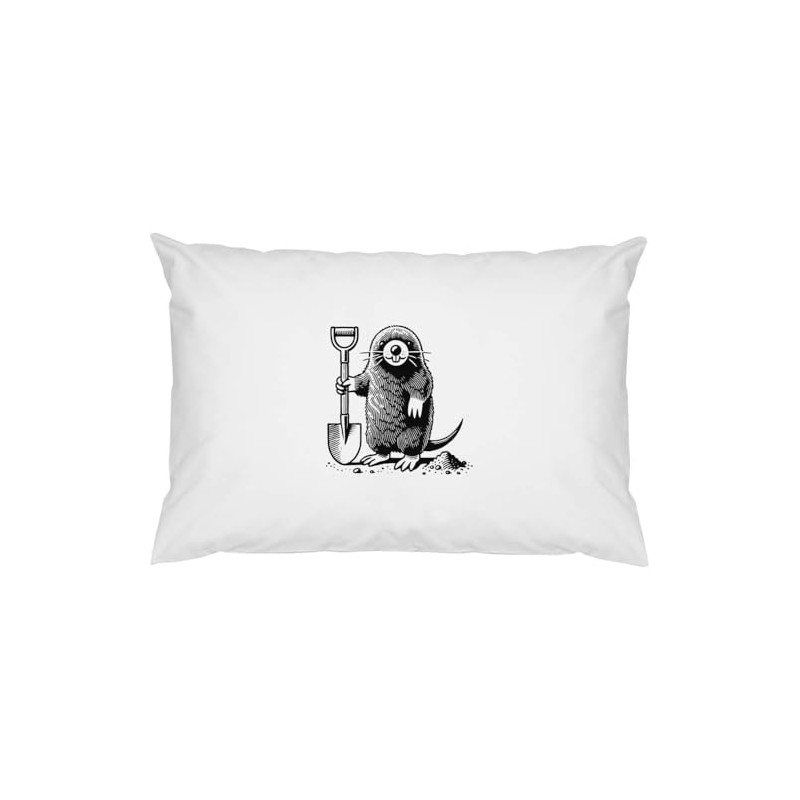 2 x 'Mole Digging With Shovel' Cotton Pillow Cases (PW00039583)