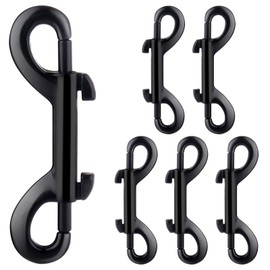 ZORUNNA Double Ended Snap Hooks, 3.5 Inch Dog Leash Clip, Zinc Alloy Double Sided Clips, 110 lbs Capacity for Flagpole Rope, Pet Leash, Keys, Chicken Coop Lock,Securing Bird Feeders (6 Pack, Black)