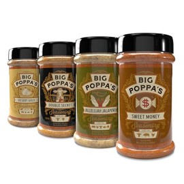 Big Poppa's Must Have BBQ Bundle - Includes Sweet Money, Double Secret, Desert Gold & Jallelujah Jalapeno Seasoning - Versatile Gluten-Free 4 Pack of Spices and Seasonings - BBQ Rub Pack