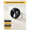Simple Dome Statement Ring for Women,Black Thumb Rings Minimalist Signet