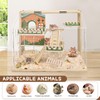 Wooden Hamster Cage Large, 16-Inch 3-Layer Acrylic Hamster Cage, Small