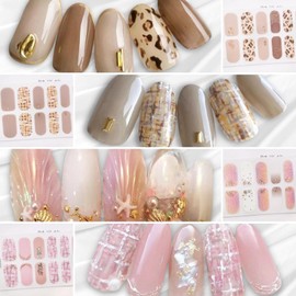 COLORBIRD Nail Seal, Spring & Summer A, Just Paste Manicure, Cute, Flowers, Sheer, Foil, Pearl Parts (CCL365, CCL366, CCL367, CCL368)