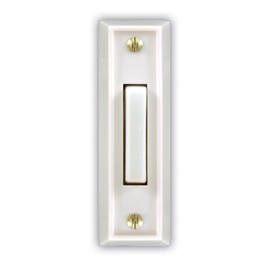 Heath Zenith SL-715-1-02 Wired Door Chime Push Button, White with White Lighted Center Bar