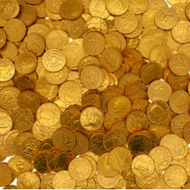 Milk Chocolate Gold Coins 1 Pound in a Resealable Bulk King of Sweets Bag