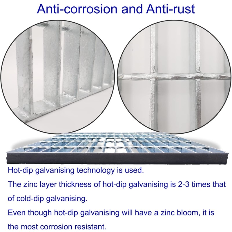 MOSINSBO Galvanized Steel Drain Grate, 24x24 Outdoor Drain Cover, B