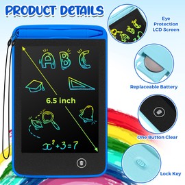 Zhehao 12 Pcs LCD Writing Tablet Drawing Board Doodle Board Educational Toys Erasable Electronic Painting Learning Pads Gift for Age 6+ Years Old Girls Boys(Blue, 6.5 Inch Screen)