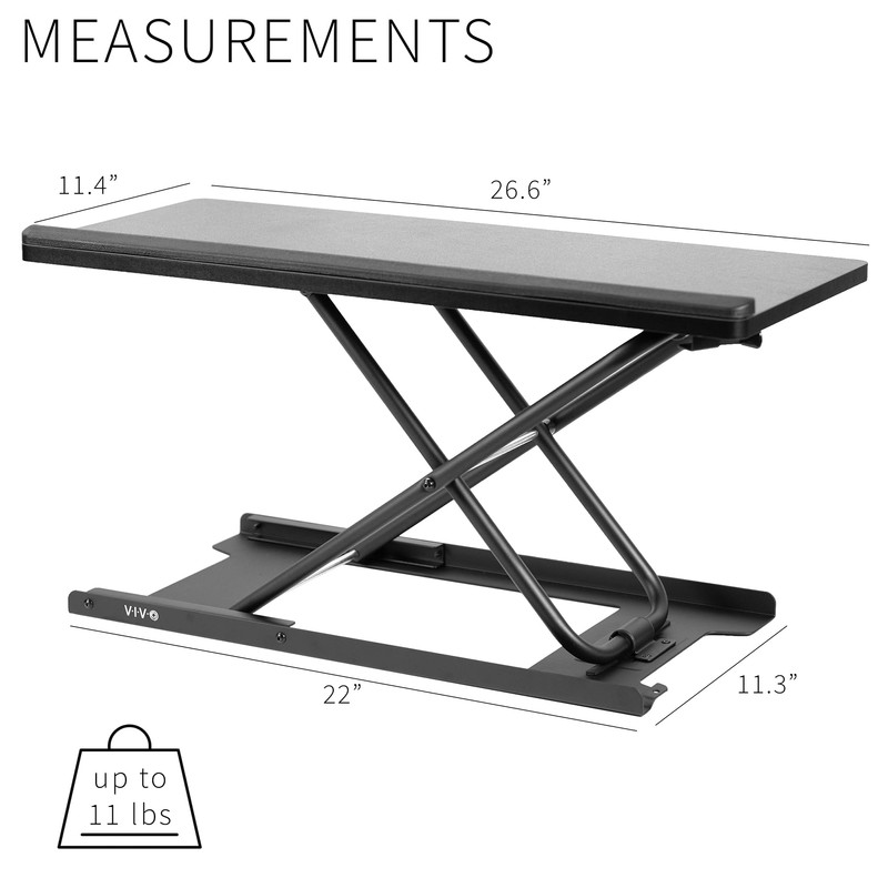 VIVO Black Single Top 27 inch Heavy-Duty Scissors Lift Keyboard
