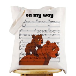 G2TUP Funny Kenai & Koda Canvas Tote Bag Movie Fans Gift On My Way Bear Shoulder Bag Bear Merchandise (On My Way TG)