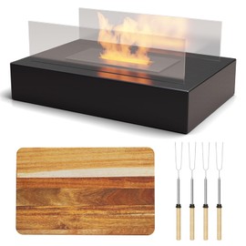 Tabletop Fire Pit Smores Kit Portable Indoor/Outdoor Mini Fireplace Decor Home Patio Gifts for Women Mom Her Wedding Housewarming Christmas Birthday