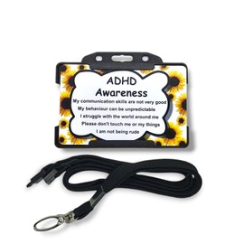 ADHD Awareness Medical Card with Lanyard - Hidden Disability Awareness