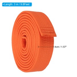PATIKIL Taekwondo Colored Ranking Belt 1.6" x9.8Ft 3 m, Polyester Martial Arts Judo Karate Belt for Coach Teaching Practice, Orange