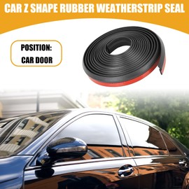 Partuto 1 Pc 4m Universal Car Z Shape Rubber Weatherstrip Seal - Rubber Black