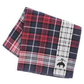 Brooks Brothers 125055-0015-03 Front Gauze / Back Towel Handkerchief, Checkered (Navy) Gentleman Men's Towel, Hand Towel, Approx. 9.8 inches (25 cm)