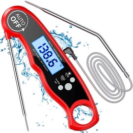 Yostyle Termómetro Digital de Carne Cocina, termómetro de doble sonda para horno, 2 Segundos Lectura Instantánea, Pantalla LCD Retroiluminada,...     