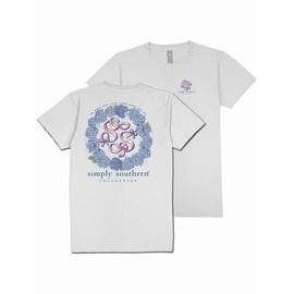 Simply Southern Do What You Love, Love What You Do - Hydrangeas - Floral Logo - Youth T-Shirt (US, Alpha, Medium, Regular, Youth, Star - Light Grey)