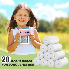 20 Rolls Thermal Paper, Glossy Thermal Printer Paper for Mini Portable Printer, 57mm X 4.5m, Diameter 26mm, Thermal Labels for Most Pocket Printer, Black Text, Suitable For Notes, List, Photos