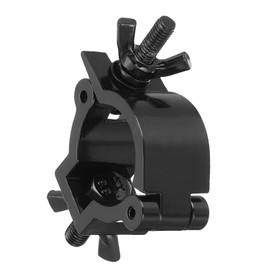 sourcing map Light Truss Clamps, Aluminum Alloy Stage Lighting Pipe O Clamp for 0.94-1.02inch OD Tube Max Load 10lb Single Buckle, Black 1Pcs