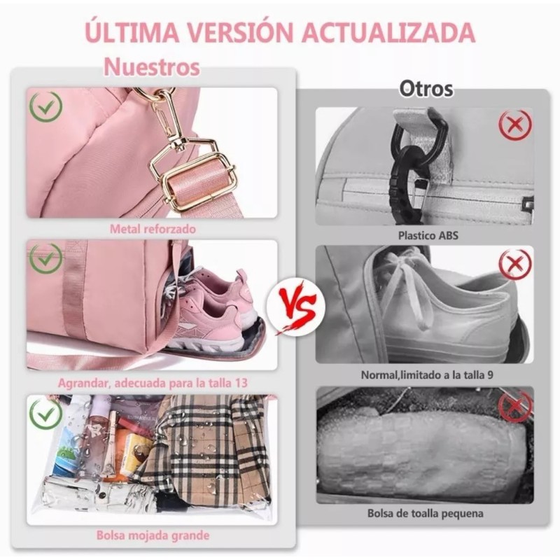 BOSSCO Maleta Gym Bolsa Deportiva De Viaje Mochila Fitness Bag