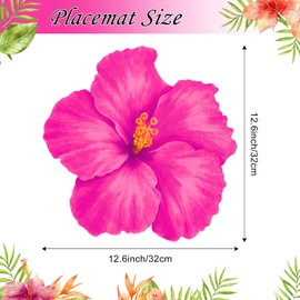 Paper Placemats Set of 30 Rose Red Floral Placemats Disposable Place mats for Dining Table Decorative Table Mats for Wedding Christmas Valentine's Day Birthday Party