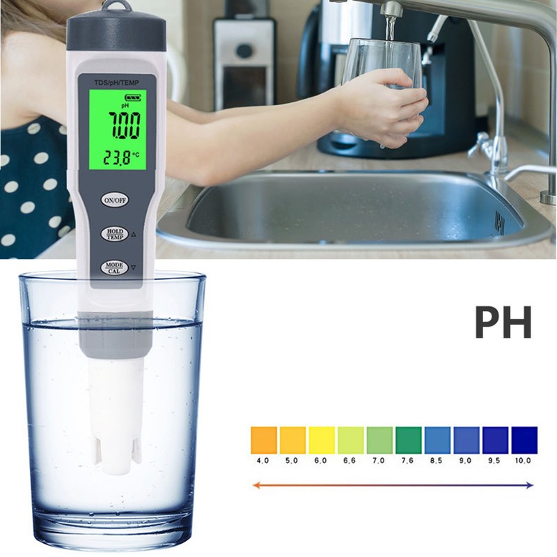 Water Quality Tester 3 in 1 PH TDS TEMP Meter