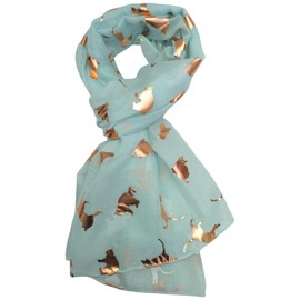 GFM® Cat Print Scarf - Women's (CTSCF), CT-RG-MNTHR-Mint Green