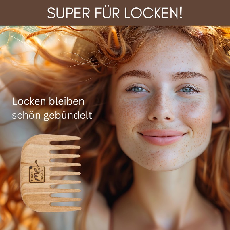 Professional Hair Comb "Lockensplendor" Made of Beech Wood