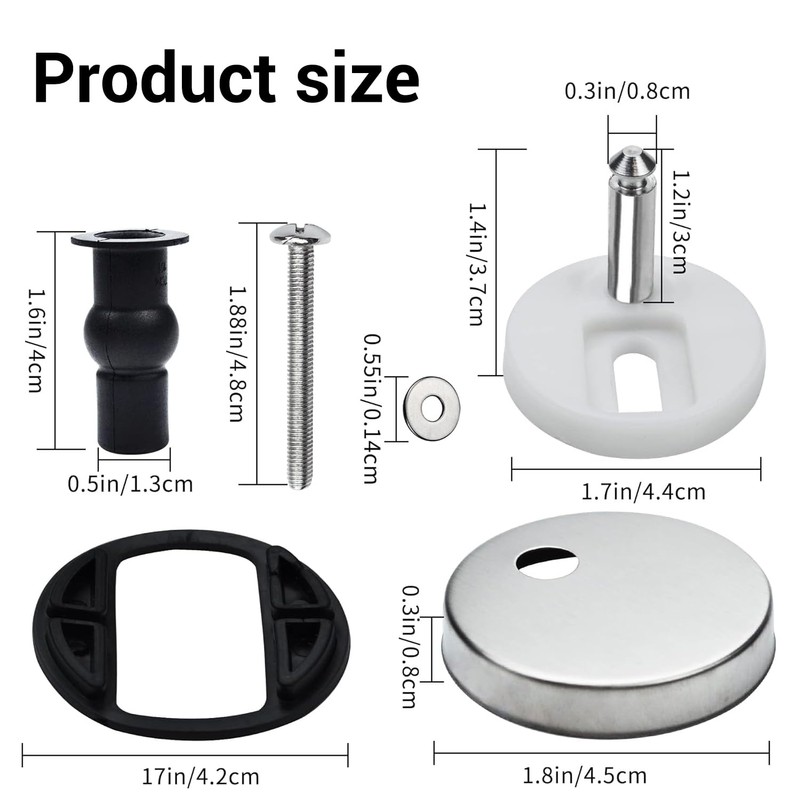 4 Pack Toilet Seat Fittings Fixings | Quick Release Hinges