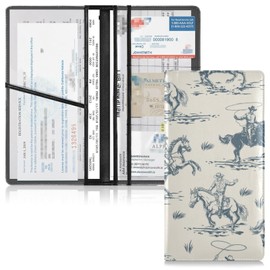 CEBUGI Man Cowboy Car Registration and Insurance Holder Glove Box Organizers Wallet Case for Documents Organizer,4.92" x 9.45"