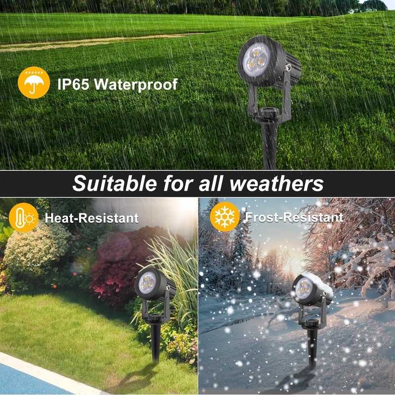 CREPOW Solar Spot Lights Outdoor, 2 Pack Solar Landscape Spotlights