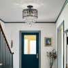 WUZUPS Crystal Drum Chandelier Flushmount Ceiling Light Modern Lighting Fixture