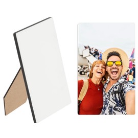 PATIKIL Sublimations-Fotorahmenrohling, 2 Stück 5,1 x 3,2 Zoll MDF-Übertragungsfotorahmen mit Ständer für Heat Press Machine Printing DIY Crafts Gifts, Weiß