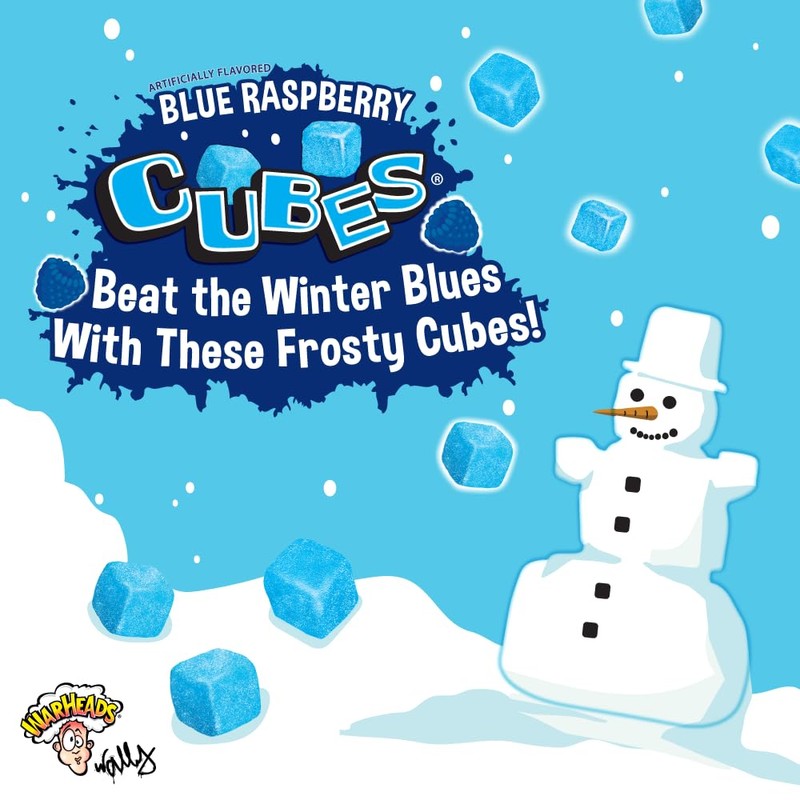Impact Confections - WARHEADS Winter Blue Raspberry Cubes - 3.0