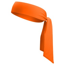 ONUPGO Orange Headband Head Ties for Men Women, Adjustable Sports Sweatband Ninja Headband Karate Tie Back, Sweat Wicking Workout Head Band for Sports, Running, Tennis, Yoga, Soccer (Black)