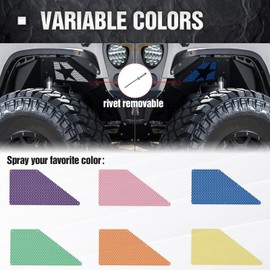 YZONA Front Inner Fender Liners Compatible with 2007-2018 Jeep Wrangler JK & JKU Unlimited Sport Sahara Rubicon, Black Steel Mud Guards Bolt-on Style Wheel Well Cover Fenders Flares (2/4 Doors)