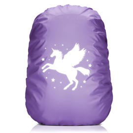 Yealiely Rain Cover School Bag, 35 L Rain Cover School Bag with Reflective Strips, Rain Cover Backpack for Children, Outdoor, Night, Hiking, Rain and Snow (A)