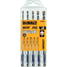 Dewalt multi-purpose drill bit, set of 5 pieces DT60099-QZ shock-proof, pack of 1, silver