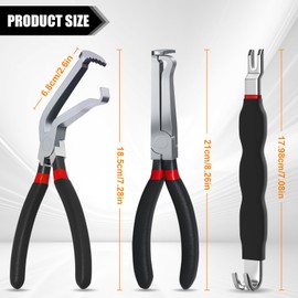 Electrical Disconnect Pliers Set with Electric Connector Separator and Gloves, 60°and Straight 37960 & 37980 Plier Automotive Tools Fuel Line Push Plugs Removal Car Repair Kit